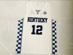 University of Kentucky No. 12 white embroidered jersey