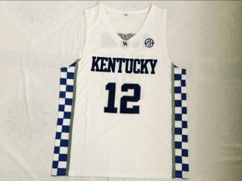 University of Kentucky No. 12 white embroidered jersey