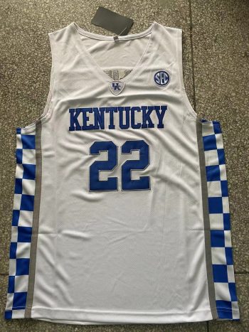 University of Kentucky in Alexandria No. 22 white embroidered jersey