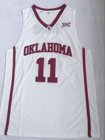 University of Oklahoma No. 11 Trae Young's white embroidered jersey