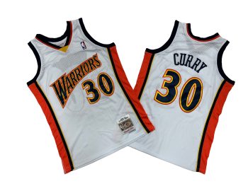Warriors No. 30 white 09-10 Mitchell throwback jersey - Stephen. Coury