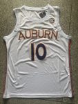 White jersey of No. 10 Jabari Smith of Auburn University