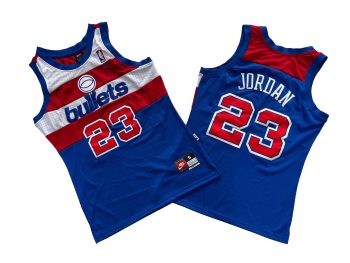 Wizards No. 23 blue pick throwback jersey - Michael. Jordan