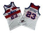 Wizards No. 23 white pick retro jersey – Michael. Jordan