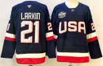 USA 4 Nations Face-Off Fanatics Premium #21 LARKIN Hockey Jersey