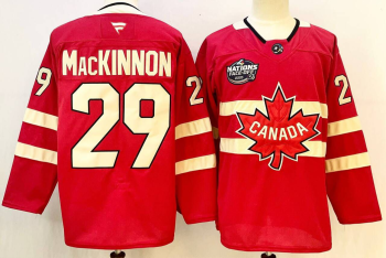 Canada 2025 4 Nations Face-Off Premier #29 MacKINNON Hockey Jersey - Red MEN WOMEN YOUTH S-6XL SIZE