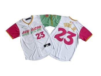 San Diego 23# Fernando Tatis Jr. Machado Nike White City Connect Limited Player Jersey