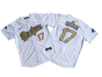 Los Angeles Dodgers Shohei Ohtani Nike White 2025 Gold Collection Limited Jersey