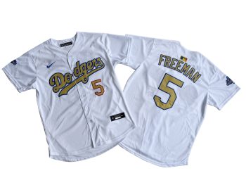 Los Angeles Dodgers Freddie Freeman Nike White 2025 Gold Collection Limited Jersey
