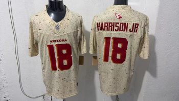 Arizona Cardinals #18 Harrison Jr Cream Speckle Stitched Jersey