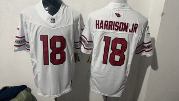 Arizona Cardinals #18 Harrison Jr White Stitched Jersey