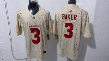 Arizona Cardinals #3 Baker Cream Speckle Stitched Jersey