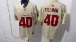 Arizona Cardinals #40 Tillman Cream Speckle Stitched Jersey