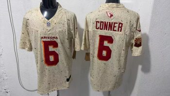 Arizona Cardinals #6 Conner Cream Speckle Stitched Jersey