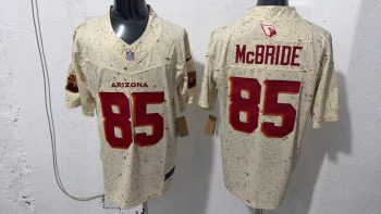 Arizona Cardinals #85 McBride Cream Speckle Stitched Jersey