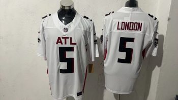 Atlanta Falcons #5 Drake London White Stitched Jersey