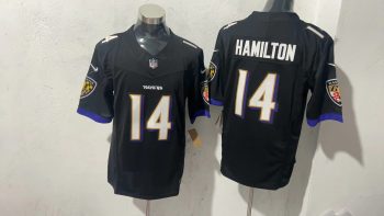 Baltimore Ravens 14 Kyle Hamilton Black Stitched Jersey