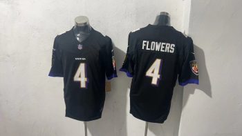 Baltimore Ravens 4 Zay Flowers Black Stitched Jersey