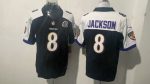 Baltimore Ravens 8 Lamar Jackson Black & White Stitched Jersey