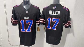 Buffalo Bills #17 Allen Black Stitched Jersey
