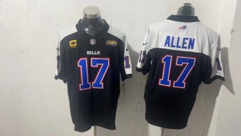 Buffalo Bills #17 Allen BlackWhite Stitched Jersey