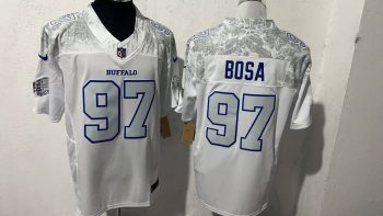Buffalo Bills #97 Bosa White Stitched Jersey