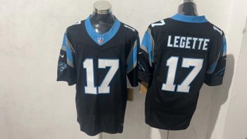 Carolina Panthers #17 Xavier Legette Black Stitched Jersey