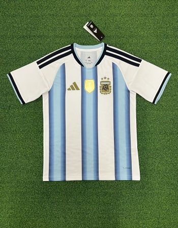 2026 Argentina White & Light Blue Striped World Cup soccer jersey customize any name any number