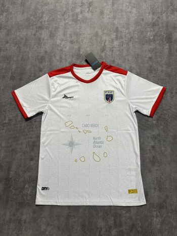 2026 Cape Verde White with Red Shoulders World Cup soccer jersey customize any name any number