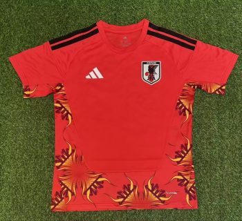 2026 Japan Red with Floral Pattern World Cup soccer jersey customize any name any number