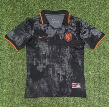 2026 Netherlands Black with Gray Pattern World Cup soccer jersey customize any name any number