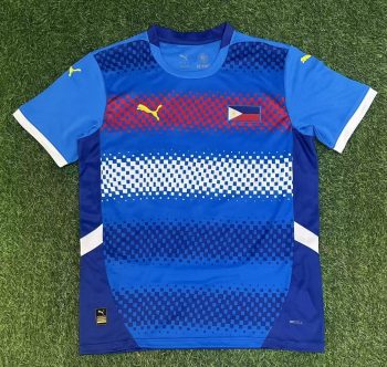2026 Philippines Blue with Red & White Checkerboard World Cup soccer jersey customize any name any number