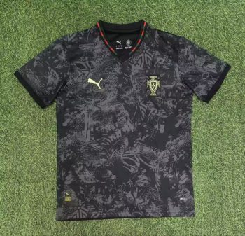2026 Portugal Black with Gray Pattern World Cup soccer jersey customize any name any number