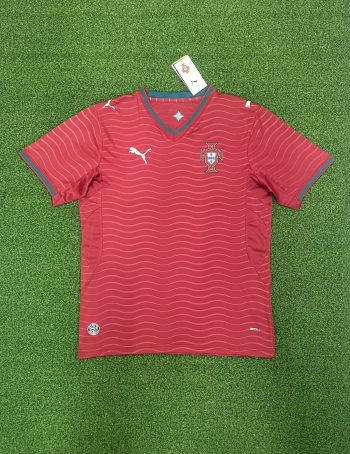 2026 Portugal Red with Wavy Stripe World Cup soccer jersey customize any name any number