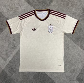 2026 Spain Cream with Maroon Trim World Cup soccer jersey customize any name any number
