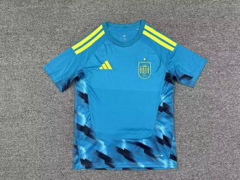 2026 Spain Teal with Yellow Stripes World Cup soccer jersey customize any name any number