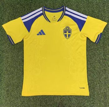 2026 Sweden Yellow with Blue Trim World Cup soccer jersey customize any name any numbe