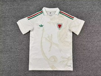 2026 Wales White with Dragon Pattern World Cup soccer jersey customize any name any number