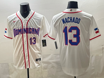 2026 World Cup Baseball Dominican Republic #13 Machado White stitched jersey