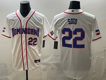 2026 World Cup Baseball Dominican Republic #22 Soto White stitched jersey