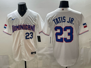 2026 World Cup Baseball Dominican Republic #23 Tatis Jr. White stitched jersey