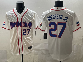 2026 World Cup Baseball Dominican Republic #27 Guerrero Jr. White stitched jersey