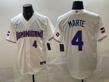 2026 World Cup Baseball Dominican Republic #4 Marte White stitched jersey