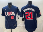 2026 World Cup Baseball USA #21 Crow-Armstrong Navy stitched jersey (2)