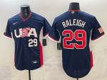 2026 World Cup Baseball USA #29 Raleigh Navy stitched jersey