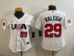 2026 World Cup Baseball USA #29 Raleigh White stitched jersey
