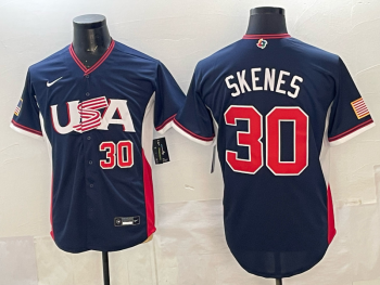 2026 World Cup Baseball USA #30 Skenes Navy stitched jersey