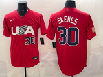 2026 World Cup Baseball USA #30 Skenes Red stitched jersey