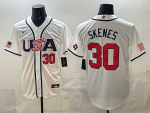 2026 World Cup Baseball USA #30 Skenes White stitched jersey