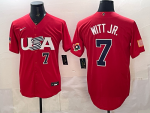 2026 World Cup Baseball USA #7 Witt Jr. Red stitched jersey